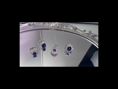 ラボで作成されたカラーサファイア宝石ジュエリーリング